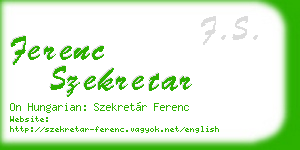 ferenc szekretar business card